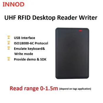0-1.5 M Dolge razdalje, USB Namizni UHF RFID Reader Pisatelj za Dostop do Sistema za Nadzor Brezplačno Demo Programske opreme RFID tipkovnico kopirni stroj cloner