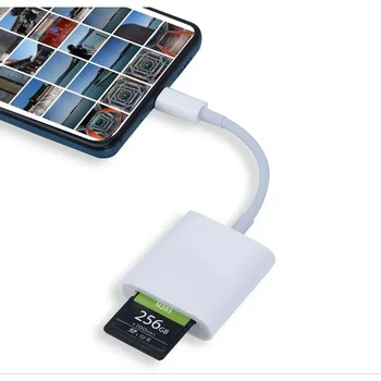 2 V 1, USB C TF SD Card Reader Adapter Za iPhone 13 12 11 Pro 3.0 OTG Card Reader Camera Foto Prenos Za Telefon Splitter