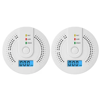 2Pc Monoksida Detektor,Prenosni Ogljikovega Monoksida Alarmi za Dom, CO Alarm z UL2034(Baterije NISO Vključene)