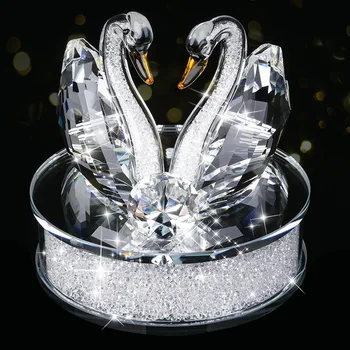 Ročno Kristalno Swan Kristalno Živalske Figurice Stekla Avtomobila Ornament Dekor Nekaj Labod Z Osnovno stekleničke parfuma Dekor Božič Darilo