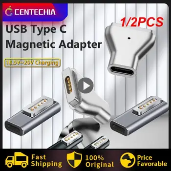 1/2PCS Tip C Magnetno USB PD Adapter za Magsafe1 2 MacBook USB, C Ženske Hitro Polnjenje 60 W Magnet Plug