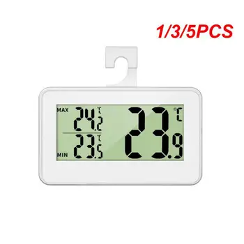 1/3/5PCS Digitalni Termometer Hladilnik Zamrzovalnik Max-Min Temperatura Zaslon S Kavljem Nepremočljiva Zaprtih Vremenske Postaje Za Dom