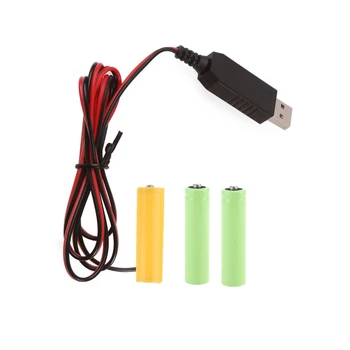 1 Nastavite 4.5 PROTI AA Ponaredek USB-napajalnik Kabel usb Kabel dolgotrajno Moč Rešitev Zamenjava za 3x AA LR6 Baterije Y3ND