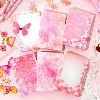 100 kozarcev Memo Roza Pomlad Sakura Cvet Materiala, Papirja Vzorec Literarno Pisanje Blazine Dekoracijo Zvezke Album Ozadju