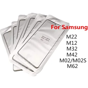 10pcs/veliko STEKLO + OCA LCD Sprednji Zunanji Objektiv za Samsung Galaxy M22 M12 M32 M42 M02s M62, Zaslon na Dotik, Plošča