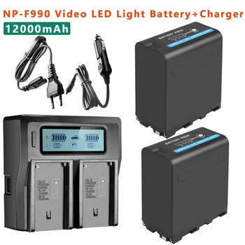 12000mAh NP-F990 NP-F970 se Akumulatorske Litij-ionske Baterije Za NP-F550 F750 F970 F960 LED Video Luč Svetilke Baterije