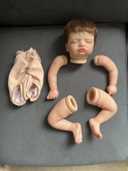 18 inch Že Pobarvane Bebe Prerojeni Kit Spanje Dojenček Rosalie z Roko Korenine Las Sweet Baby 3D Naslikal Kože, Vidne Žile