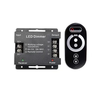 18A Enobarvni LED Krmilnik Dimmer 12V 24V z RF Brezžično Dotik Daljinski upravljalnik za Eno Barvo Svetlobe Bar