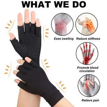 1Pair Baker Artritis Stiskanje Rokavice Ženske Moški Lajšanje Roki, Bolečine, Otekline in Carpal Tunnel Fingerless za Tipkanje
