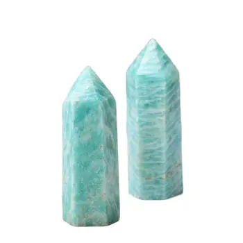 1pcs 6-8 cm Naravnega Kremena Amazonite Kristali Točk Amazon Lucky Kamen Wands Duhovno Zdravljenje Čaker Soba Dekoracijo Modela