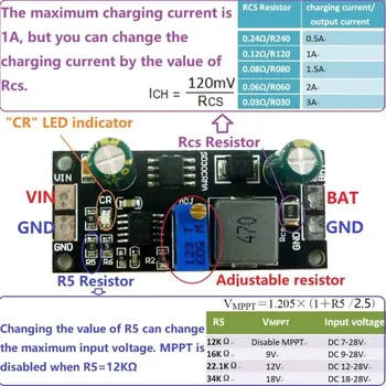 1PCS MPPT Solarni Panel Polnjenje Multifunkcijski Krmilnik 1A 12V Li-ionska Litij Baterija se Polni Penzion Polnilnik Modul Za arduino