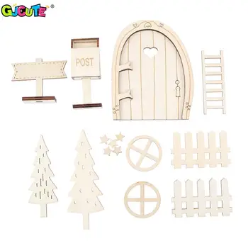 1Set 1:12 Lutke Miniaturni Božično Dekor Pravljice Vrata, Predal Ograjo Xmas Tree Lestev Model Lutka Hiša Dodatki