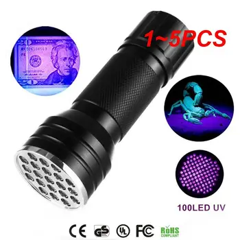 1~5PCS LED UV Ultravijolična Svetilka Blacklight 395NM Mini Flash Lučka Za Hišne Madeže Urina Prenosni Black Light