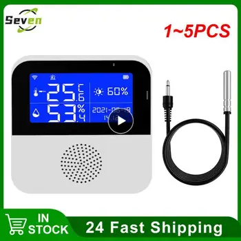 1~5PCS Tuya WIFI Temperature In Vlažnosti Tipalo Podporo Alexa Pomočnik Smart Zaprtih Termometer, Higrometer, Z LCD