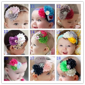 28 Barv Baby Trakovi Mlada Dekleta Hairband Otroci Elastični trakovi za Lase, Cvetlični Dodatki za Lase Preja Lasnice Trakovi Glavniki H5