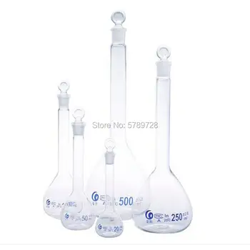 2pcs/veliko 5ml do 500 ml Lab Stekleno Merilno Bučko z Zamaškom, Laboratorij za Kemijo, Stekleni izdelki za Laboratorijske Opreme
