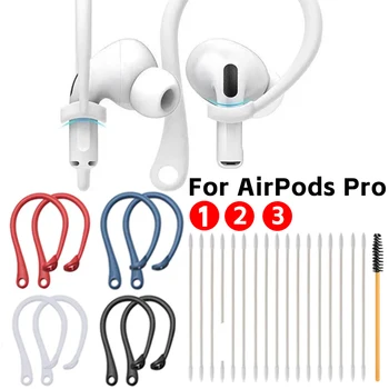 3-1Pairs Silikonski Ušesni Kljuke za Apple AirPods Pro s Krtačo za Čiščenje AirPods 1 2 3 Anti-padec Bluetooth Slušalke Imetnika