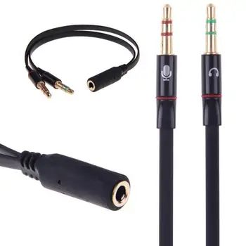 3,5 mm Avdio Kabla za Mikrofon Slušalke Adapter Ženski 2 Moški Slušalke Kabel Prenosni Y Razdelilno Kabelsko Podporo Dropship