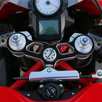 3D Carbon-poglej Zgornji Trojno Jarem Zaščitnik Tank Pad Primeru za Ducati 999 Modeli