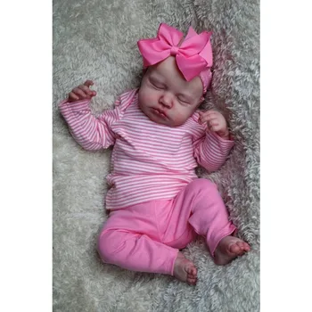 49 CM Prerojeni Baby Doll Loulou Zaspal Mehko Ljubki Telo Realističen 3D Kože z Vidnimi Žilami Visoko Kakovostnih Ročno izdelanih Lutk Bebê, ki so Prerojeni