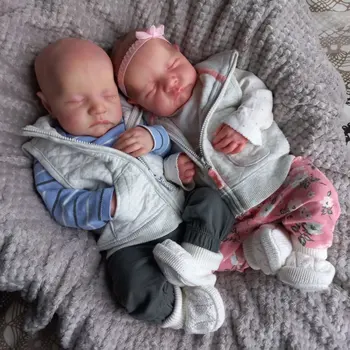 50 cm Levi Zaprite Oči, ki so Prerojeni Lutke Veren Realne Bebe Prerojeni Ročno rales par niñas Roza Newborn Baby Darila