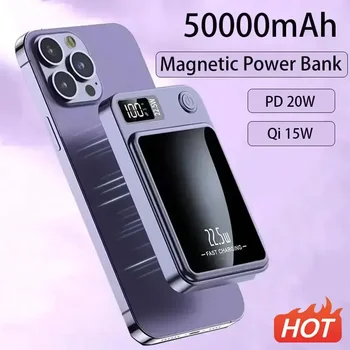 50000mAh Magnetni Qi Brezžični Polnilnik Moči Banke Za 22,5 W Hitro Polnjenje za IPhone Huawei Xiaomi Mini Powerbank