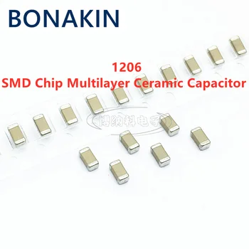 50PCS 1206 15NF 50V 100V 250V 500V 1000V 153 K 10% X7R SMD Chip Večplastnih Keramičnih Kondenzatorjev
