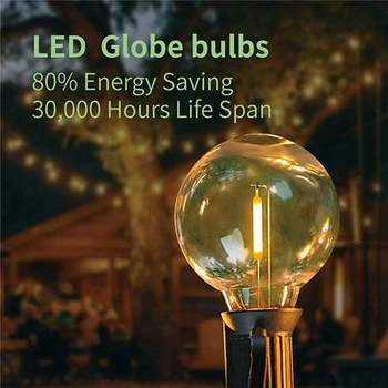 6Pcs G40 LED Zamenjava Žarnice, E12 Vijak Znanja Shatterproof Svetu LED Žarnice Za Sončne Niz Luči Toplo Bela