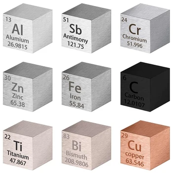9Pcs Elementi Kvadratnih Nabor 10 mm Gostota Kvadratnih Periodnega Čiste Kovine Za Kvadratni Elementi Zbirke Gradiva Hobiji