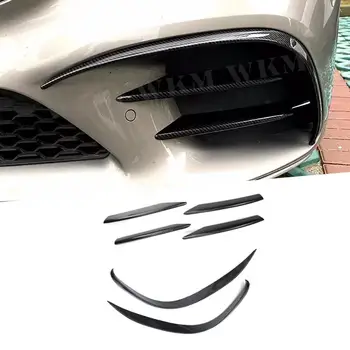 ABS Sprednji Odbijač FogLamp Plavuti Cepilec Za Mercedes Benz C Razred W205 C205 Šport 2019-2022 Ogljikovih Videz Sijaj Črna