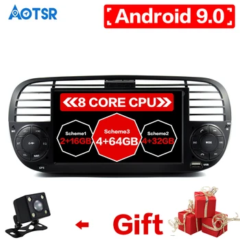 Aotsr Android 9 Bluetooth GPS Avto Predvajalnik Večpredstavnostnih Za FIAT 500 2G 16G Vozila za Radijsko NAVIGACIJO+DAB+OBD+TPMS+DVR+WIFI car Audio