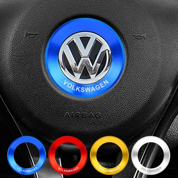 Avto Aluminijeve zlitine Volan Logotip Krog Trim Nalepke za Volkswagen VW Golf Polo Jetta Mk6 Tiguan Passat Dodatki