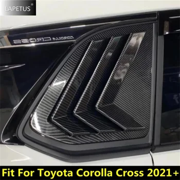 Avto Zadaj Okna Žaluzije Strani Tuyere Reže Vent Za Toyota Corolla Križ 2021 - 2023 Black / Carbon Fiber Dodatki Zunanjost
