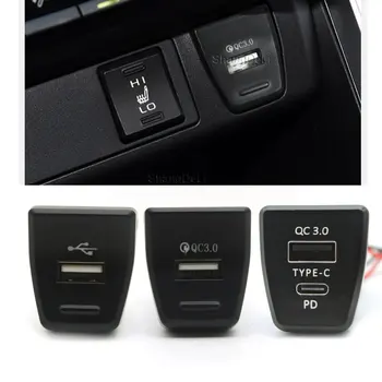 Avtomobilski Polnilnik USB Vmesnik Vtičnico Notranje zadeve QC3.0 USB Hiter Polnilec Za Toyota Rav4 2019 2020 Dodatki