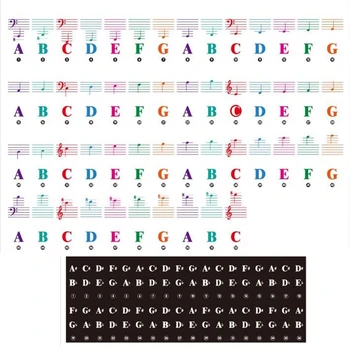 Barva Klavir Tipkovnico Nalepke za 88/61/54/49/37 Tipko Multi-Color,Izmenljive Pismo Klavir Nalepke za Otroka Učenje, Klavir