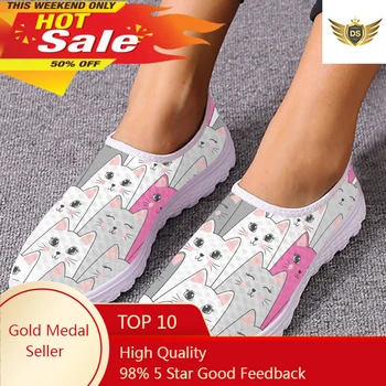 Blagovne znamke, Modeli Očesa Čevlji Za Ženske Brezhibno Kawaii Risanke Mačka 3D Tiskanje Lahki Zavezat Dekle Zapatos De Mujer