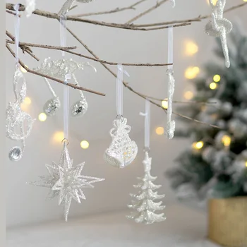 Božič Bel, Bleščice, Angel Girl Pentagram Obeski Merry Christmas Tree Okraski Za Dom Božič Okraski Visi Obeski
