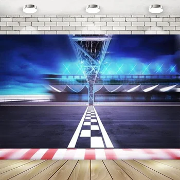 Dežurna Race Track Motion Blur Stadion Arena Cesti Happy Birthday Party Fotografija Ozadje Ozadje Banner Dekoracijo