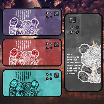 Diamond Panda Črna Mehka Primeru Telefon Za Xiaomi Redmi Opomba 11 10 12 8 Pro 9 9 10C K40 9C 9A 8T 7 k50 Gaming 9T Pokrov