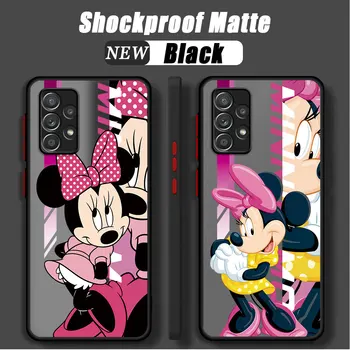 Disney Minnie Mouse Ohišje Za Samsung Galaxy A72 A73 A71 A21s A22 A13 A24 4G A32 A34 5G A33 A52 A53 A50s A12 Matt PC Telefon Kritje