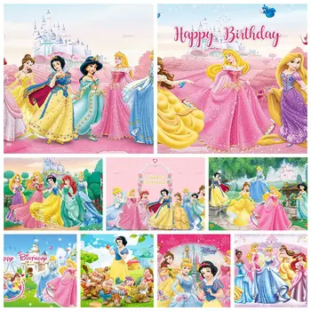 Disney Princesa Tematskih Ozadje Grad Za Dekle Fotografija Ozadje Baby Tuš Rojstni Dan Fantasy Rainbow Fairy Tale Stranka