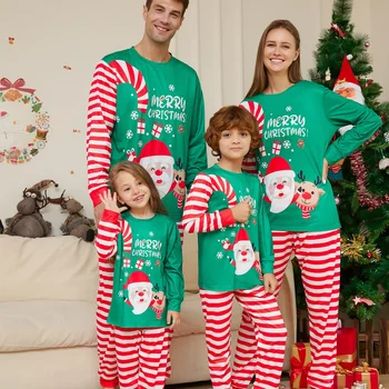 Družinski Božič Pižamo Nastavite Jelena Mati Otroci Elk Santa Claus Tiskanje Baby Božič Družinski Ujemanja Obleke Božič Družinski Oblačila