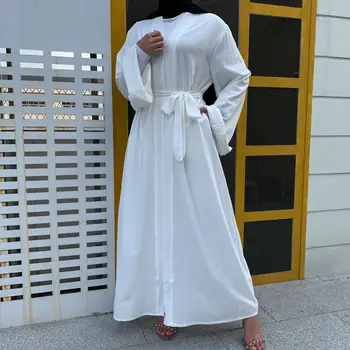 Dubaj Abaya Turčija Kimono Jopico Muslimanskih Moda Dolgo Obleko Abayas za Ženske Belo Haljo Islamska Oblačila Outwear