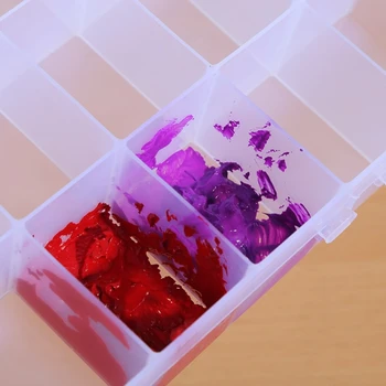 DXAB Elegantna prosojno Plastiko Polje Barvnih Pigmentov Kroglice Škatla za Shranjevanje