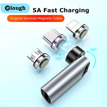 Elough 540° Tip C Magnetno Priključek za Kabel TypeC Na strele/Micro USB Vtič Mobilni Telefon Kabel Adapter Tip C Magnetni Tok