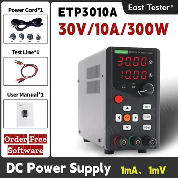 ETP3010A visoko učinkovitost single channel 4 LED digitalni zaslon programabilni DC urejeno napajanje 30V 10A 300W