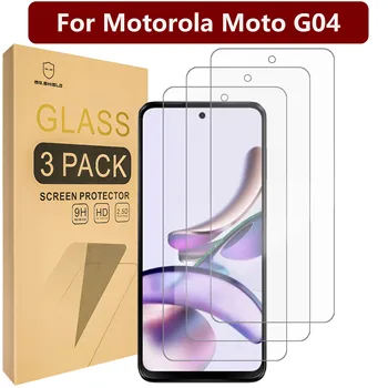 G. Ščit Screen Protector Združljiv z Motorola Moto G04 [Kaljeno Steklo] [3-PACK-gnome] [Japonska Stekla s 9H Trdoto]