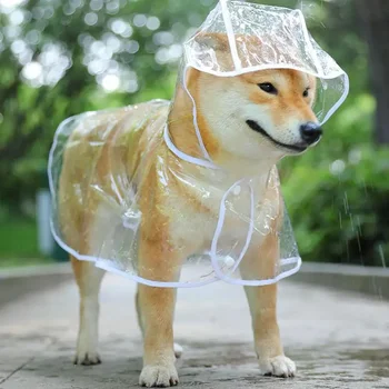 Hišni Pes, Kuža, Pregleden Rainwear dežni Plašč Pet Hooded Nepremočljiva Suknjič Oblačila Mehko PVC Majhne Pse dežni Plašč Kuža Dež Poncho