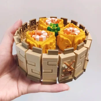 Igrača za Otroke Zjutraj Čaj Dim Sum Kozice Shao-Mai Paro Cmok Hrane 3D Model DIY Mini Bloki, Opeke Stavbe
