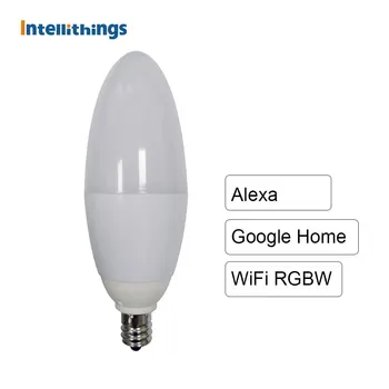 Intellithings Tuya Smart E12 RGBW Sveče Žarnice Luči Delo Z Alexa googlova Domača stran Glasovni Nadzor Časovnik WiFi App Dnevna Soba Lučka